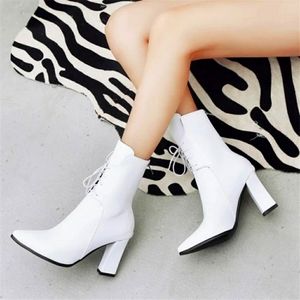 White Faux Leather Boots